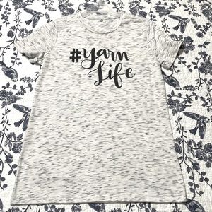#yarnlife yarn life tee heathered space dyed gray black medium M